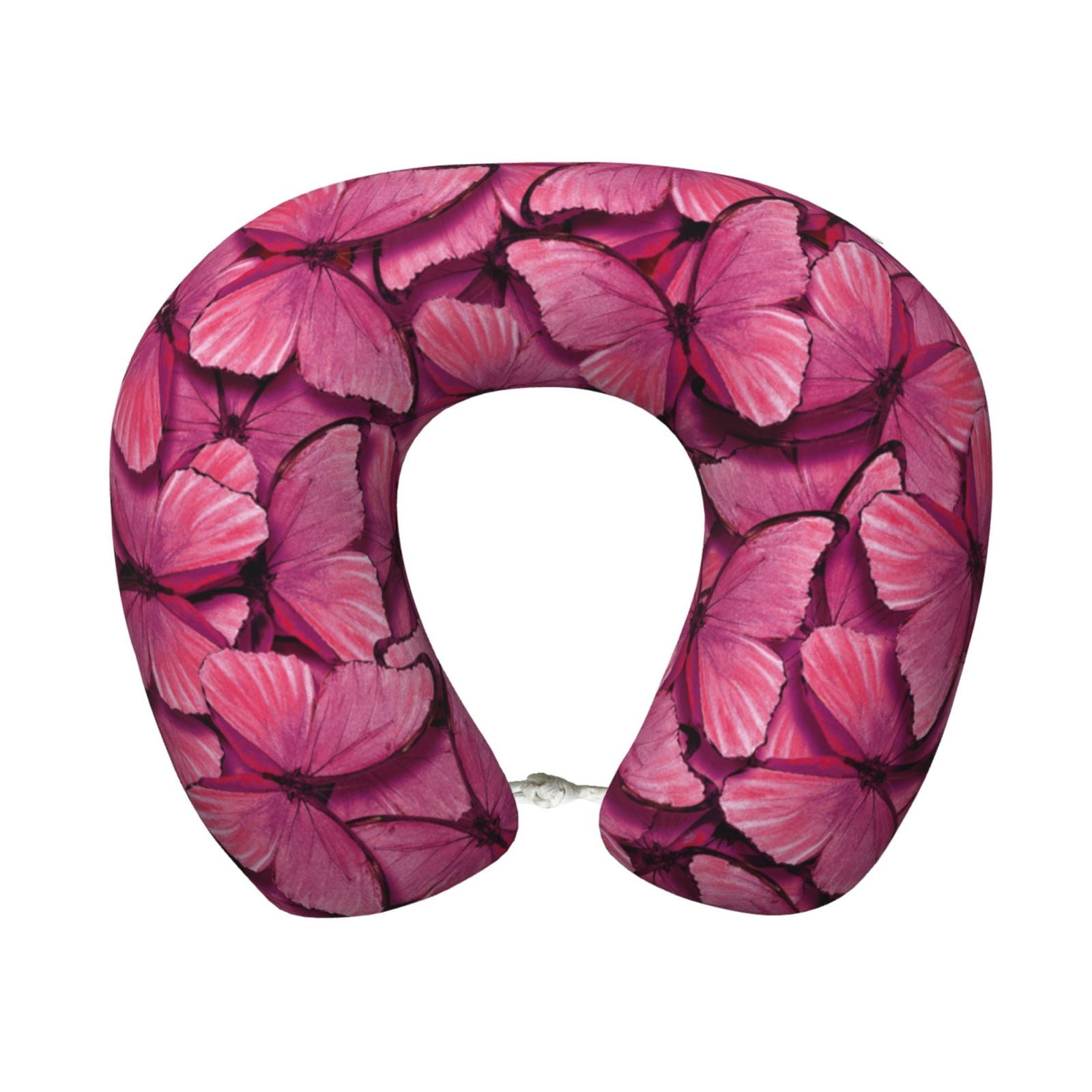Xecao Butterfly Print Memory Foam Cervical Neck Pillow Versatile U-Shaped Pillows for Home,Office,Camping,Travelling,Soft Washable Cover