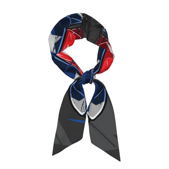 Xecao Butterfly With USA Flag Pattern Large Satin Head Scarf - Satin Hair Scarves Silk Bandana Scarf Headscarf Silk Feeling Scarf for Women