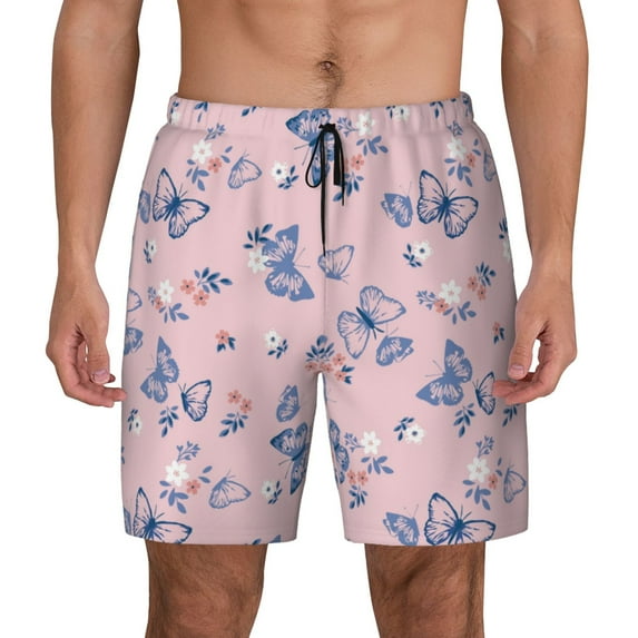 Xecao Butterfly for Men's Swimming Trunks Swim Trunks Quick Dry Swim Shorts with Mesh Lining Funny Swimwear Bathing Suits