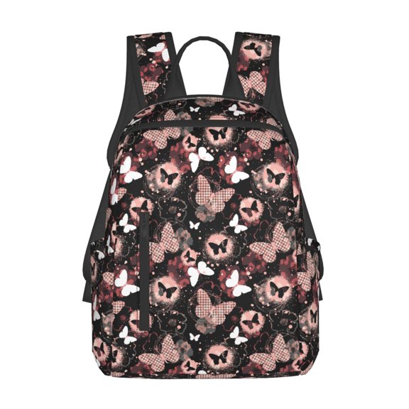 Xecao Butterfly print Backpack For women men Aesthetic Lightweight Travel Daypack Simple Cute Backpack For Bookbag