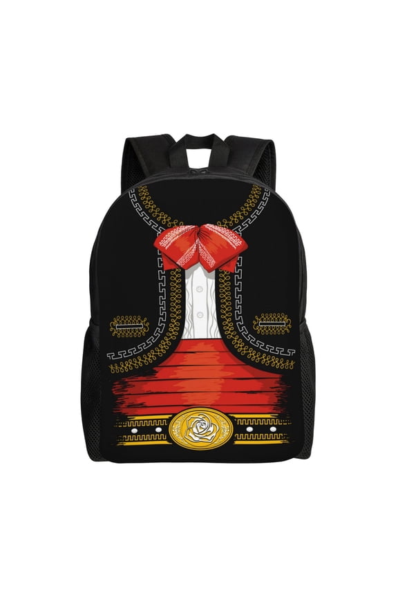 CHARRO SUIT Print School Backpack with Laptop Compartment Small Travel Laptop Backpack for Women Men Waterproof College Backpack Simple School Bag