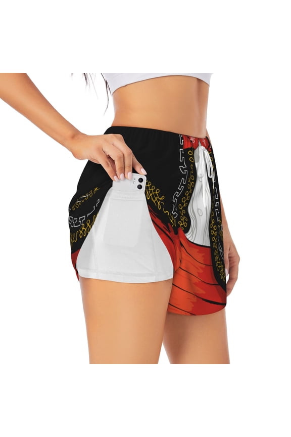 CHARRO SUIT for Double-layer Running Short for Women, Perfect for Gym, Tennis, and More, Featuring a Convenient Pocket-Medium
