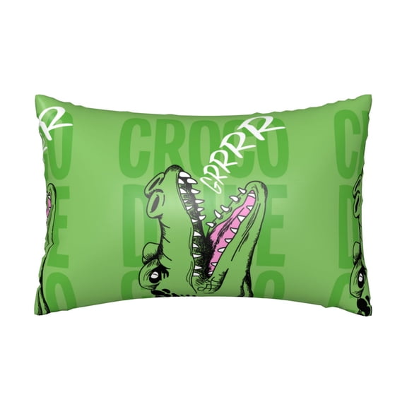 Xecao CROCODILE HEAD Pattern Satin Pillowcases for Hair and Skin, Luxurious and Silky Pillow Cases with Envelope Closure, 20x30 Inches