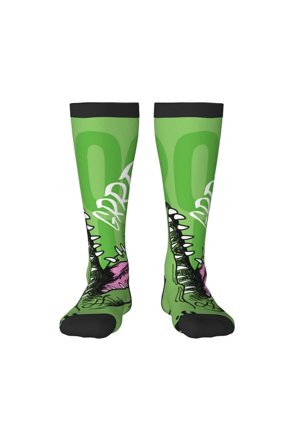 CROCODILE HEAD Print Compression Socks for Both Men And Women for Running, Travel, Flight, Nurse