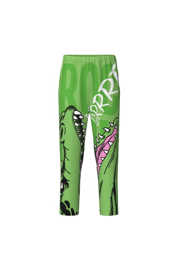 CROCODILE HEAD Print Teenagers' Pajama Pants Long Sleep Pants Soft Elastic Waist Pajama Bottoms Elastic waist with 2 Pockets 5-16 Years-Large