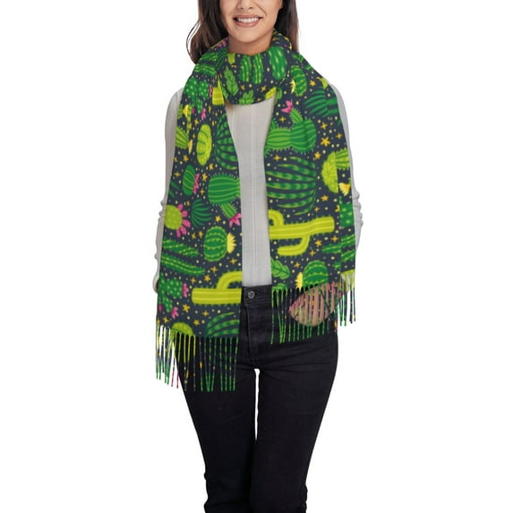Xecao Cactus 1 Pattern Womens Winter Scarf Fall Scarf Oversized Large Scarf for Women Warm Shawl Wrap
