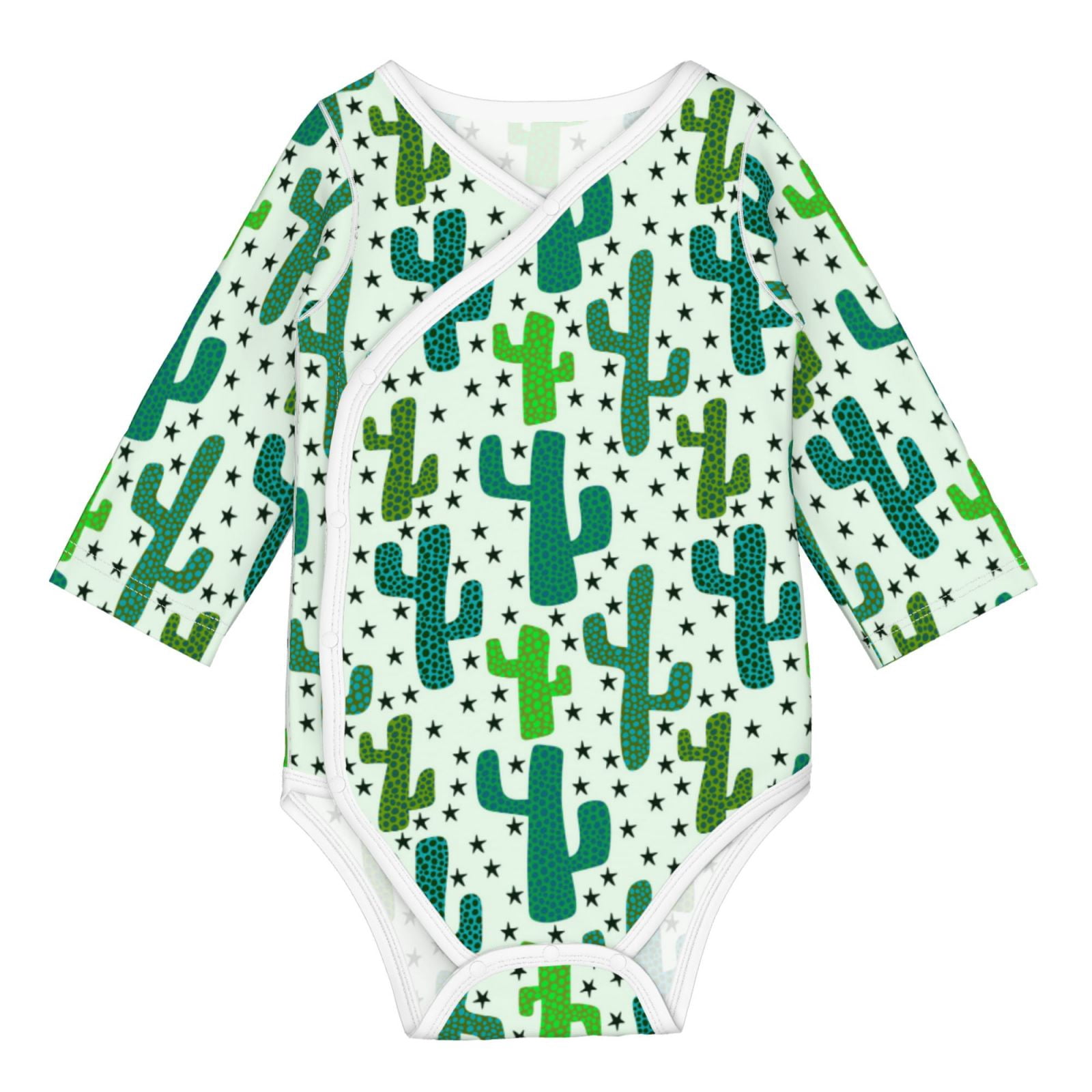 Xecao Cactus 1 Print Baby unisex-baby Cotton Long-sleeve Bodysuits-6 Months