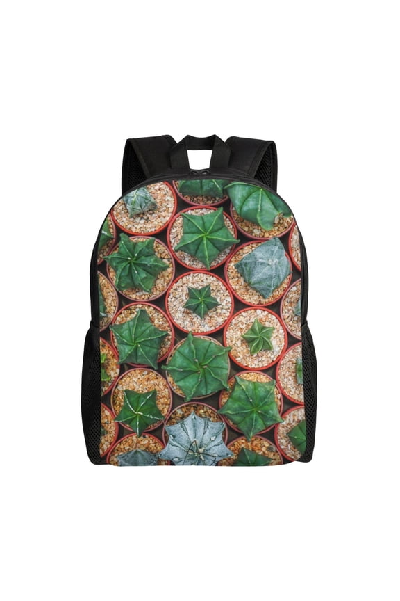Cactus 4 Print School Backpack with Laptop Compartment Small Travel Laptop Backpack for Women Men Waterproof College Backpack Simple School Bag