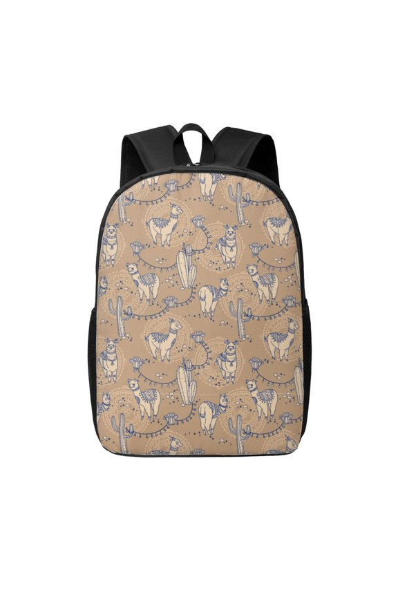 Cactus Alpaca print Travel Backpack, Large Computer Backpack for Men Women, College School Rucksack Book Bag