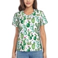 thumbnail image 1 of Xecao Cactus Plants1 for Women's V-Neck T-Shirts-Elegant Half-Sleeve Tops Perfect for Summer-3X-Large, 1 of 5