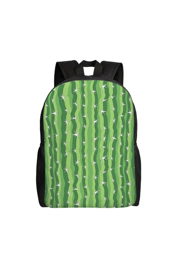 Cactus Print School Backpack with Laptop Compartment Small Travel Laptop Backpack for Women Men Waterproof College Backpack Simple School Bag