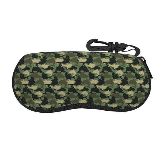 Xecao Camouflage Shark for Eyeglass Case Soft Shell, Portable Sunglass Case, Fashionable Eyeglass Case with Zipper, Lightweight