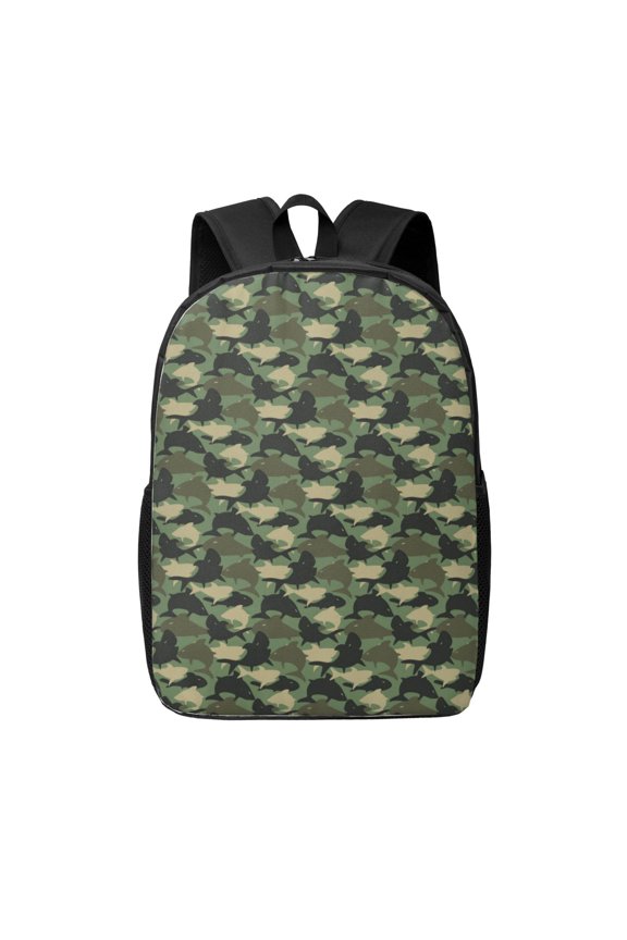 Camouflage Shark print Travel Backpack, Large Computer Backpack for Men Women, College School Rucksack Book Bag