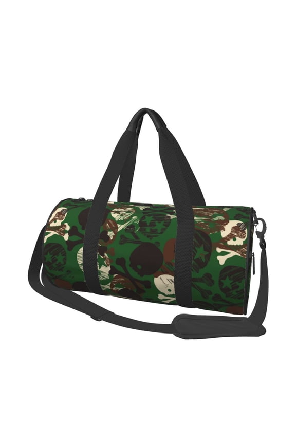 Camouflage Skull Print Travel Duffle Bag, Bag Carry On Tote Bags for Women, Travel Sport Gym Bag for Men, Hospital Bag for Labor and Delivery