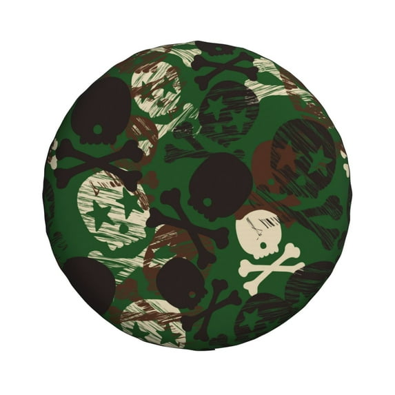 Xecao Camouflage Skull for Tire Covers: Waterproof, dust-proof, and universally fitting for trailers, SUVs