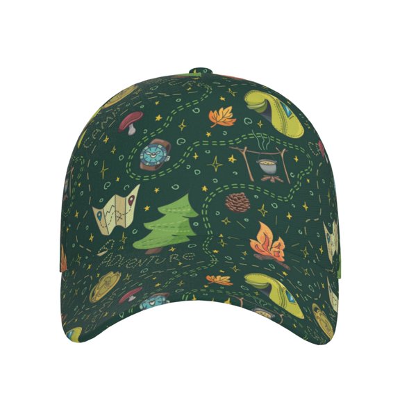 Xecao Camp In The Forest for Baseball Cap: Unisex, crafted from classic polyester twill fabric, featuring a soft unconstructed design