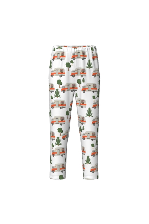 Camp Van Print Teenagers' Pajama Pants Long Sleep Pants Soft Elastic Waist Pajama Bottoms Elastic waist with 2 Pockets 5-16 Years-XS(5-6)