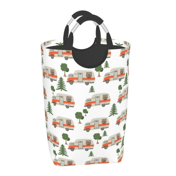 Xecao Camp Van for Laundry Basket,Collapsible Large Laundry Hamper,Wash Bag for Laundry Room, Rolling Laundry Basket with Handles