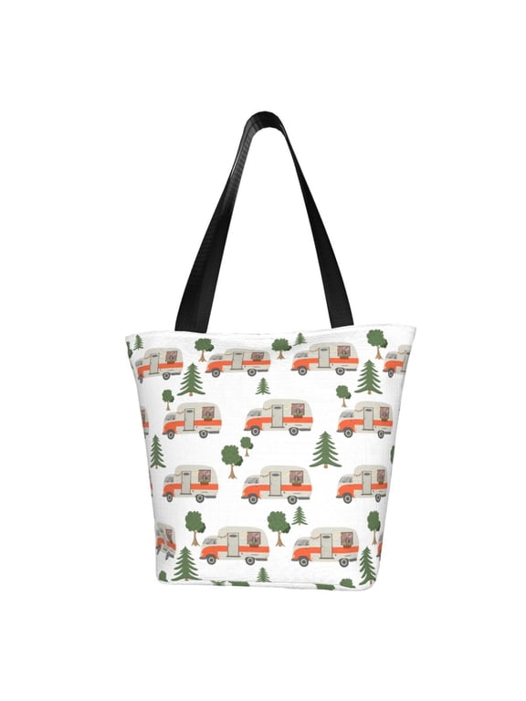 Camp Van for Tote Bag for Women -Tote Shoulder Bag with A Little Pocket Inside, Perfect for Travel and Work.