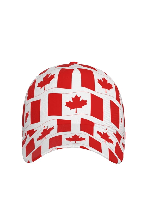 Canada for Baseball Cap: Unisex, crafted from classic polyester twill fabric, featuring a soft unconstructed design