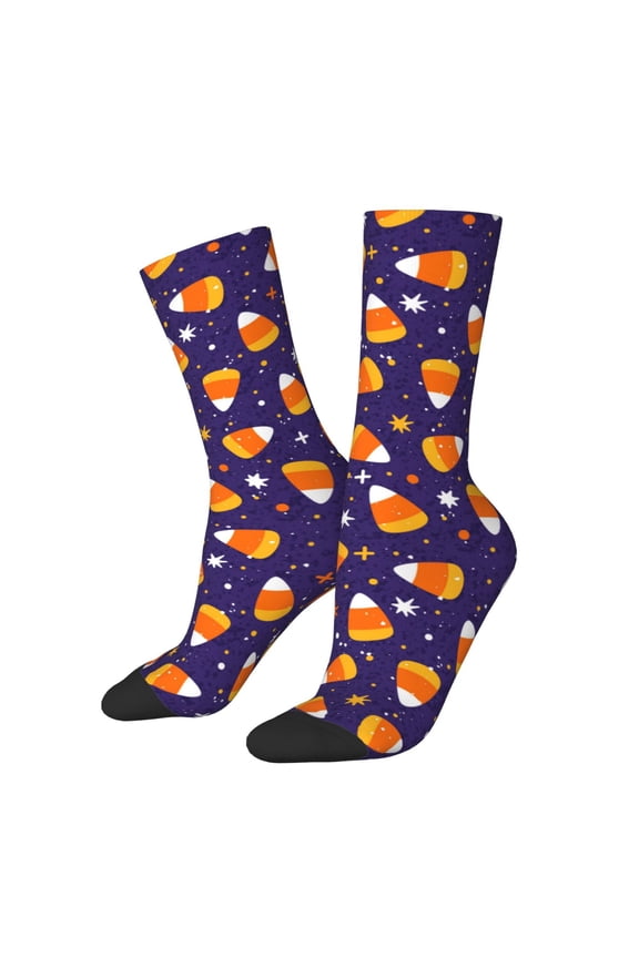 Candy Corn (2) Pattern Sport Socks for Women and Men Crew Socks Sporty Calf Socks Casual Socks