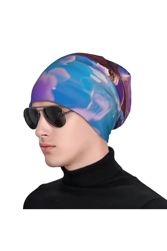 Capybara Bathtub Fun Print Beanie Knitted Hat for Men Women, Winter Fashion Knit Cuffed Caps Unisex