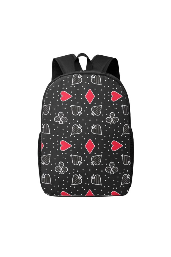 Card Suits print Travel Backpack, Large Computer Backpack for Men Women, College School Rucksack Book Bag