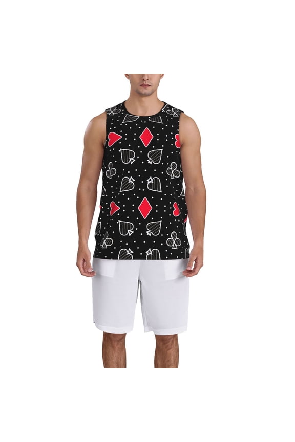 Card Suits print basketball shirt for both men and women, a unisex basketball jersey perfect for theme parties-XX-Large