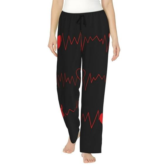 Xecao Cardiogram and Heart Women's Straight Lounge Pajama Pants: The Epitome of Relaxed Sleepwear
