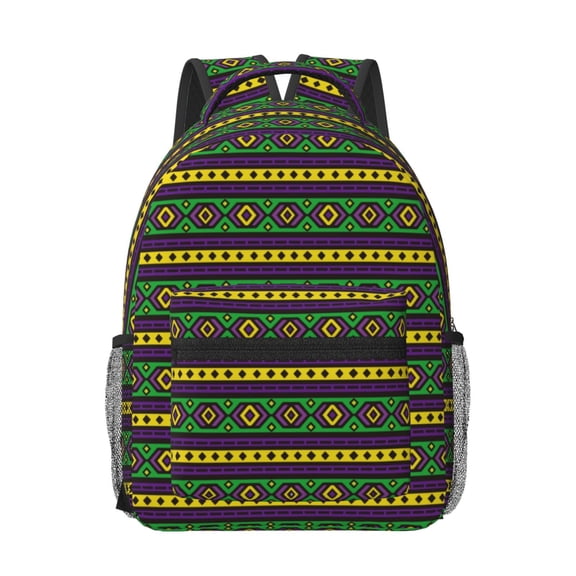 Xecao Carnival Mardi Gras Travel Backpack: A spacious, stylish computer backpack ideal for men and women, perfect for college, school, or daily travels