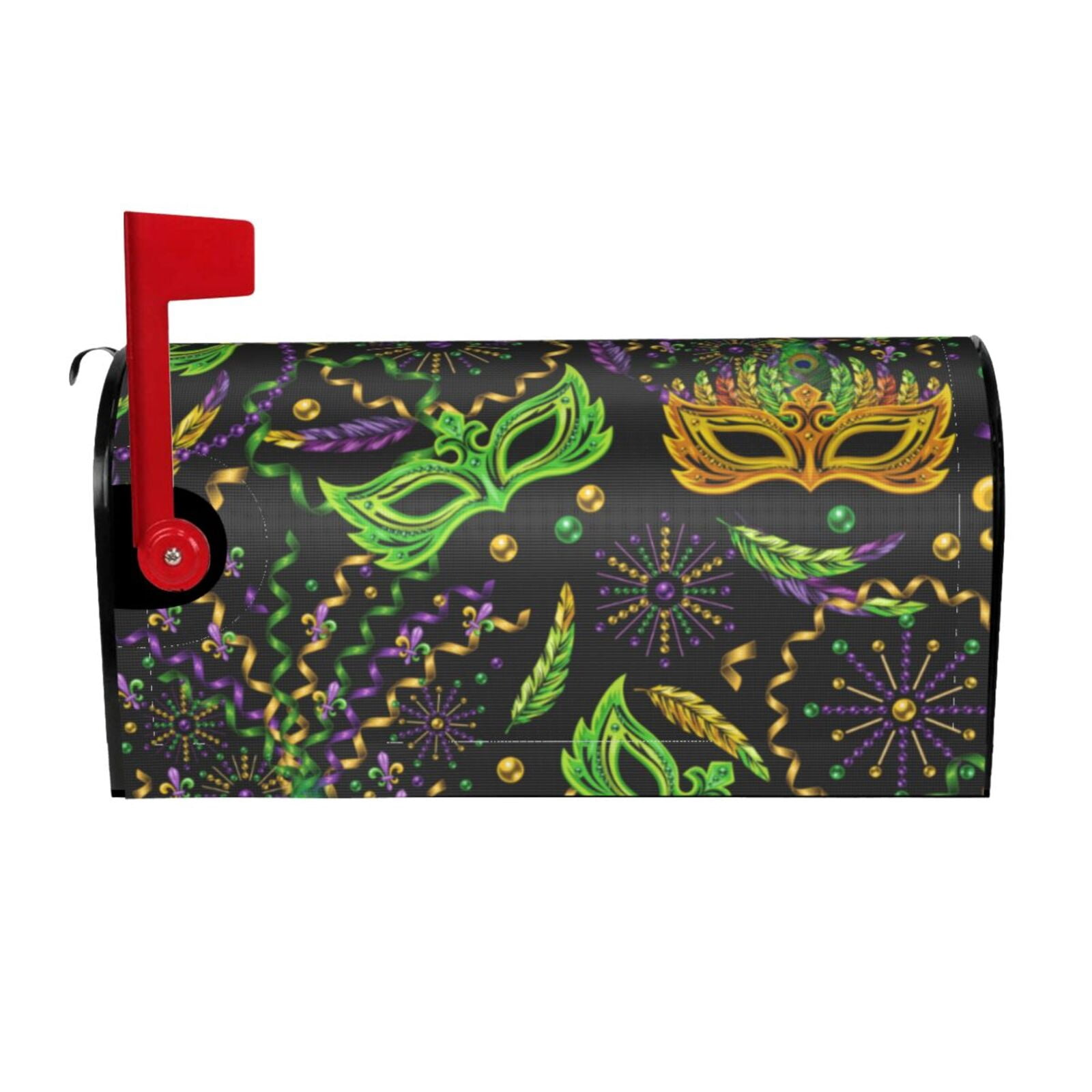 Xecao Carnival Mardi Gras3 for Mailbox Cover with Magnetic Strips, Waterproof and Sunscreen, Adds a Decorative Touch to Your Garden Yard.