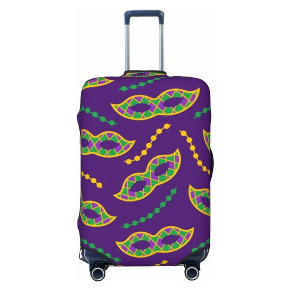 Xecao Carnival Masks and Beads print Elastic Luggage Cover, with double-sided print , is perfect for travel, business, and daily use