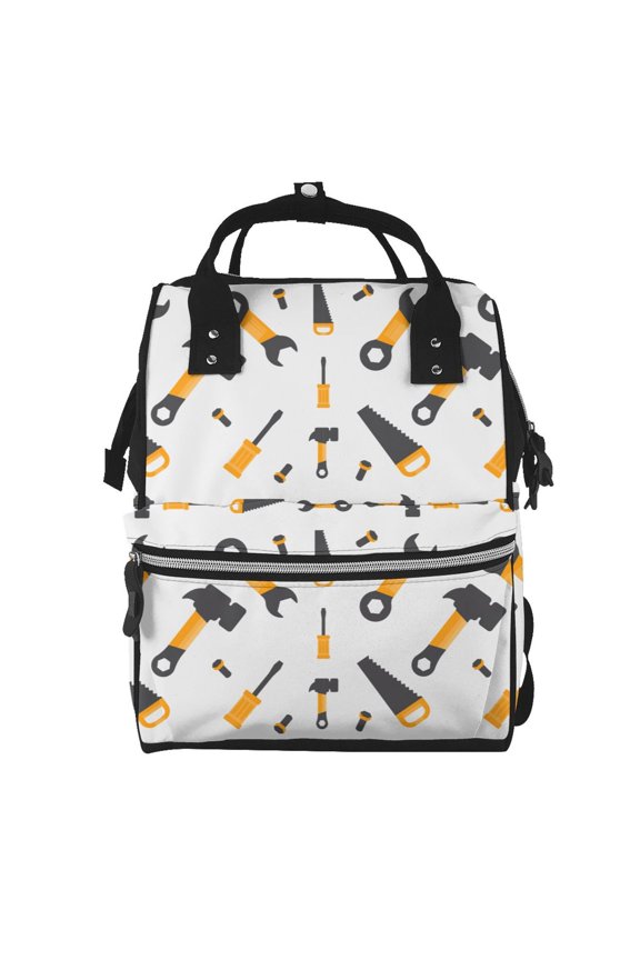 Carpenter tools Print Large Capacity Nappy Bag Is a Multi-Functional Waterproof Travel Backpack, Perfect as a Nursing Bag or Mummy Backpack for Women