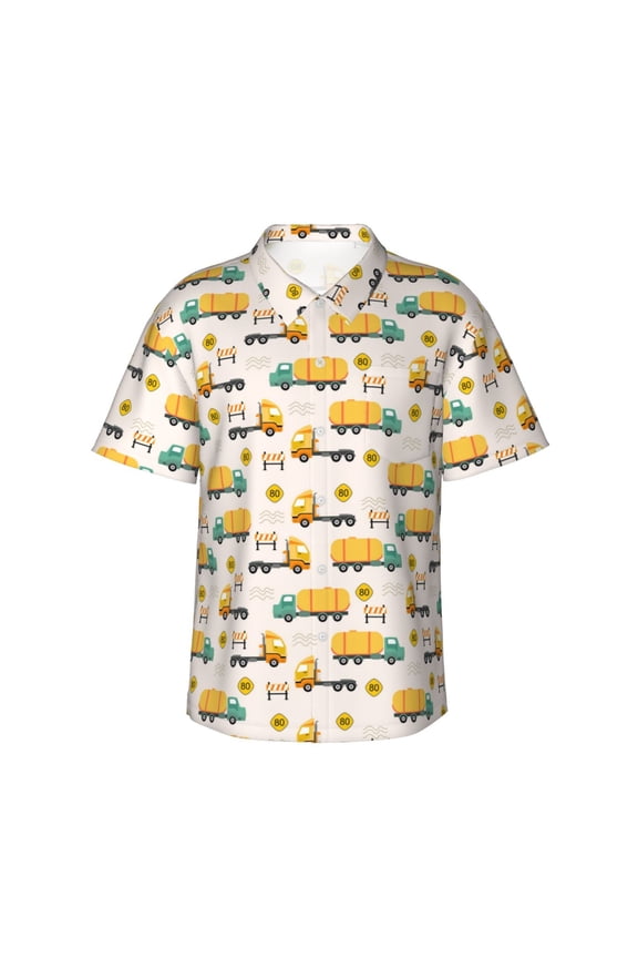 Cars Print Hawaiian shirt - A Stylish Short-Sleeve Button-Down for Men, Perfect for Casual Beach and Tropical Outings.,3X-Large
