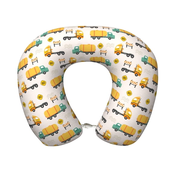 Xecao Cars Print Memory Foam Cervical Neck Pillow Versatile U-Shaped Pillows for Home,Office,Camping,Travelling,Soft Washable Cover