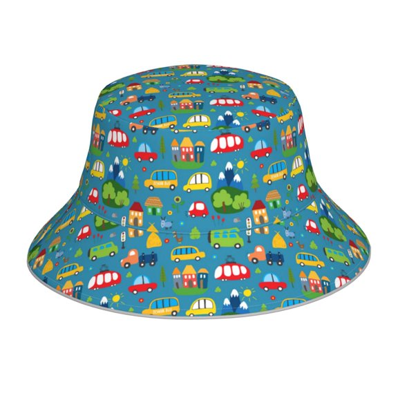 Xecao Cars Transportation Print Men and Women Night Reflective Hat Runner Cap Visor Bucket Hat Boonie Cap