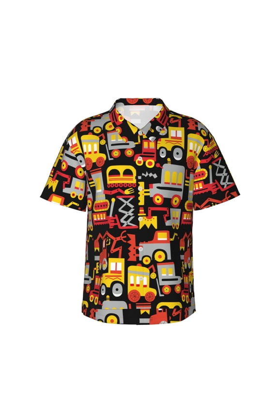 Cars print Hawaiian shirt - a stylish short-sleeve button-down for men, perfect for casual beach and tropical outings.