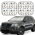 thumbnail image 1 of Xecao Cartoon Animals for Foldable Car Sun Shades (2-Pack) offer sun protection with an easy-fold design for convenient windshield shading., 1 of 7