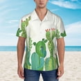 thumbnail image 1 of Xecao Cartoon Cactus print Hawaiian shirt - a stylish short-sleeve button-down for men, perfect for casual beach and tropical outings., 1 of 1