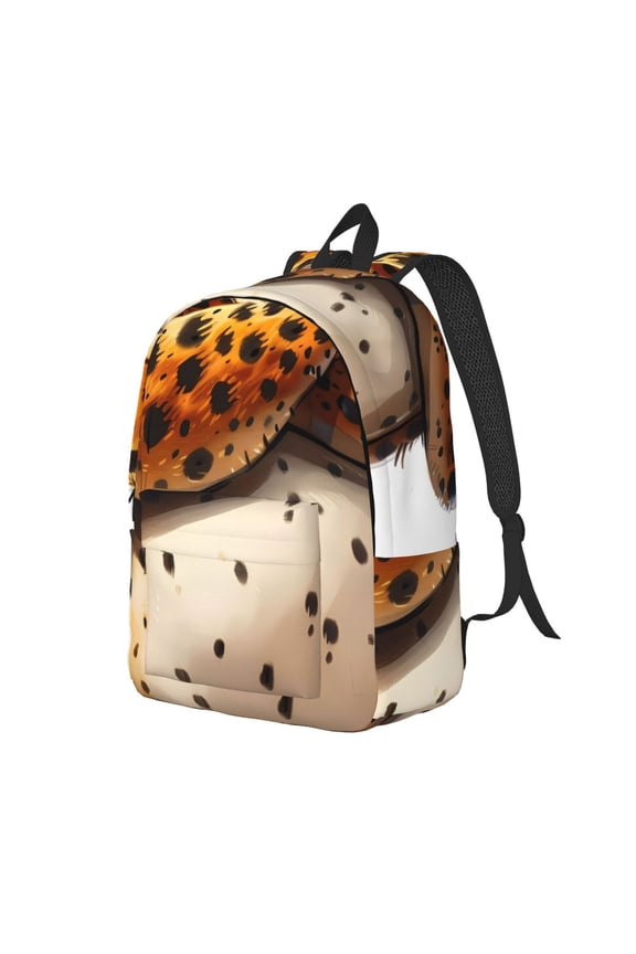 Cartoon Cheetah With Attitude for Canvas College Laptop Backpack, a Durable Rucksack for Both Men and Women, ideal for travel, school, and daily use Bag-Medium