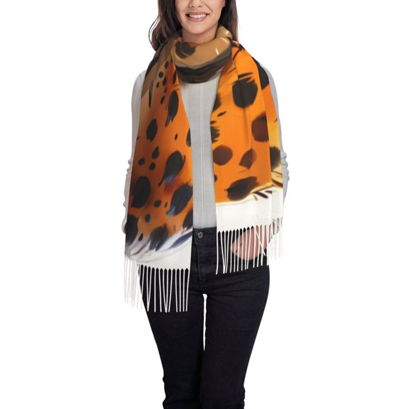 Xecao Cartoon Cheetah With Attitude Pattern Womens Winter Scarf Fall Scarf Oversized Large Scarf for Women Warm Shawl Wrap