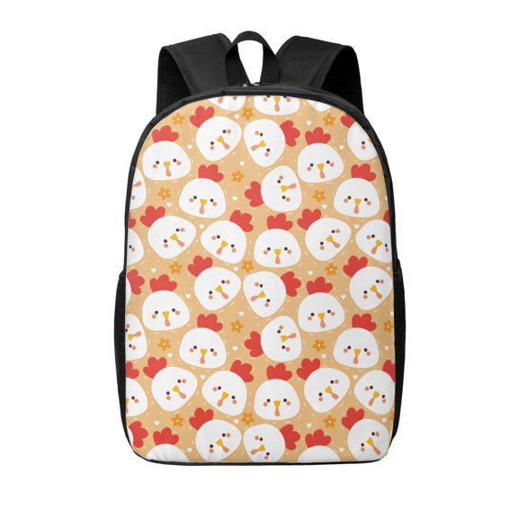 Xecao Cartoon Chicken print Travel Backpack, Large Computer Backpack for Men Women, College School Rucksack Book Bag