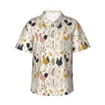 thumbnail image 1 of Xecao Cartoon Chickens print Hawaiian shirt - a stylish short-sleeve button-down for men, perfect for casual beach and tropical outings., 1 of 9
