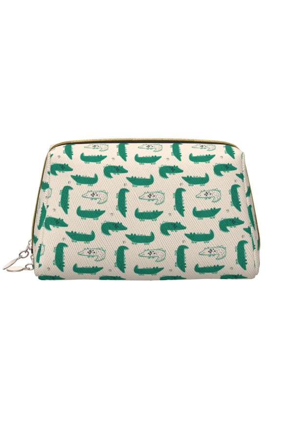 Cartoon Crocodile Print Fashion Makeup PVC Bag Large Capacity Travel Cosmetic Bag for Women Organizer Toiletry Clutch