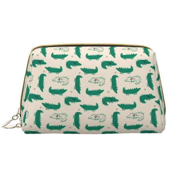Xecao Cartoon Crocodile Print Fashion Makeup PVC Bag Large Capacity Travel Cosmetic Bag for Women Organizer Toiletry Clutch