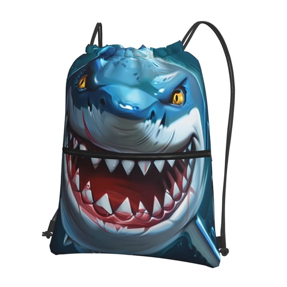 Xecao Cartoon Cute Shark for Drawstring Bags,Pull String Backpack Bags,String Bag Sackpack