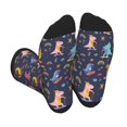 thumbnail image 1 of Xecao Cartoon Dinosaur Print Crew Socks for Men and Women, Men's Soft Moisture-wicking Sock, 1 of 7