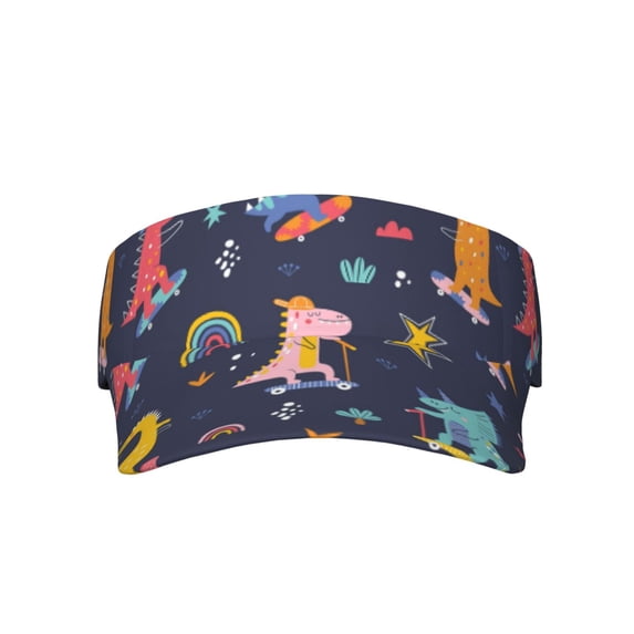 Xecao Cartoon Dinosaur Scooter Sport Blue for Adult Sun Cap offers versatile sun protection with adjustable Velcro for a secure fit.