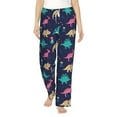 thumbnail image 1 of Xecao Cartoon Dinosaur Women's Straight Lounge Pajama Pants: The Epitome of Relaxed Sleepwear, 1 of 9
