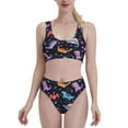 thumbnail image 1 of Xecao Cartoon Dinosaur for Two-Piece Swimsuit for Women - a sporty, high-waisted bathing suit perfect for the beach, parties, or surfing adventures, 1 of 8
